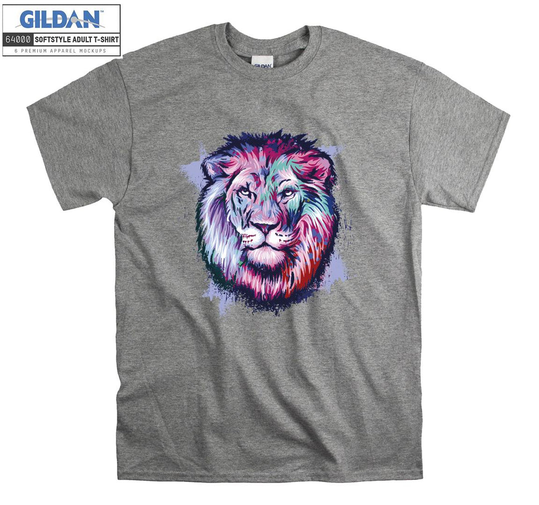 Angry Lion Color Background T-shirt