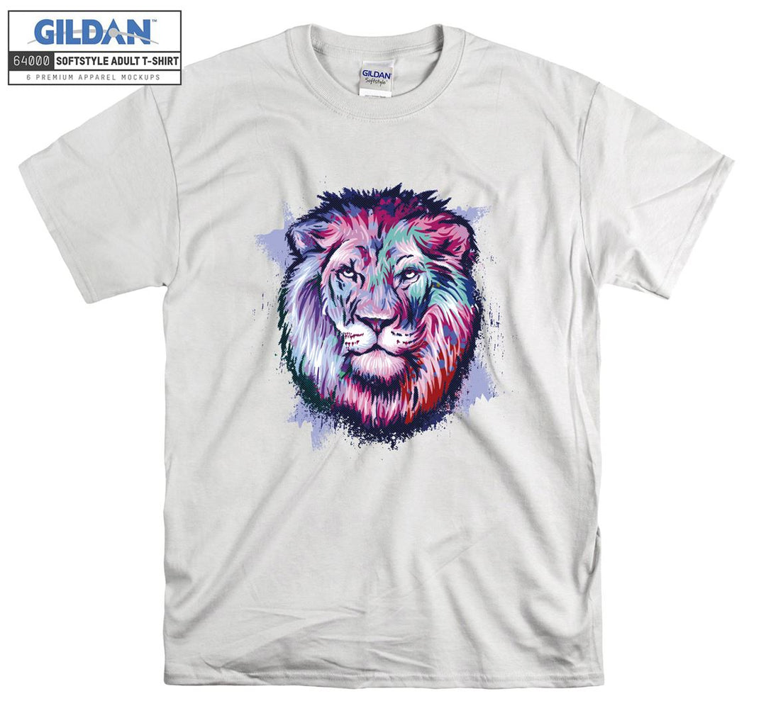 Angry Lion Color Background T-shirt