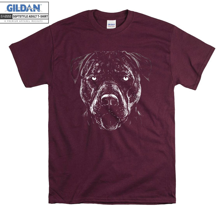 Cool old dog face figure T-shirt