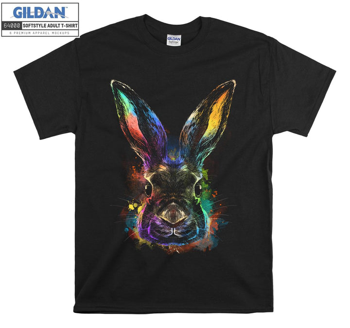 Surprised Rabbit Colorful Theme T-shirt