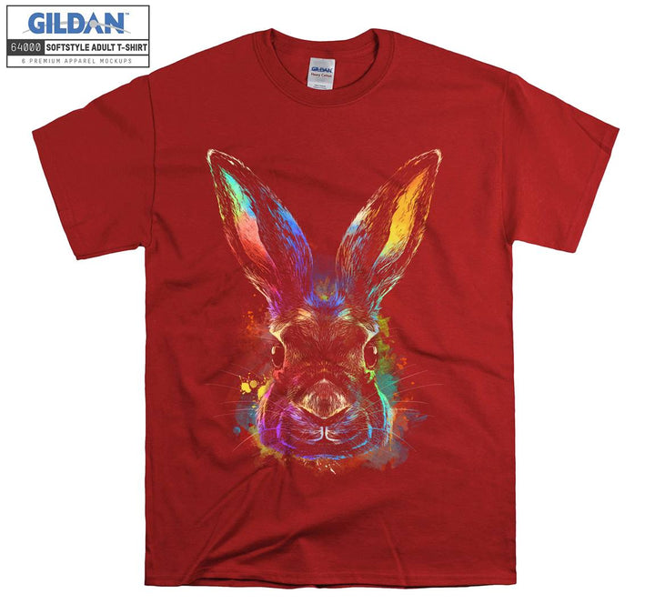 Surprised Rabbit Colorful Theme T-shirt