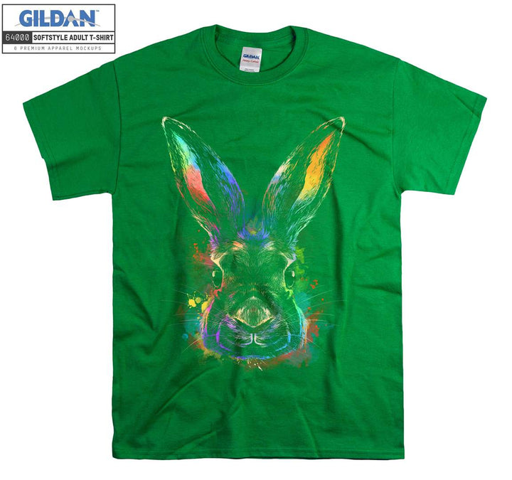 Surprised Rabbit Colorful Theme T-shirt