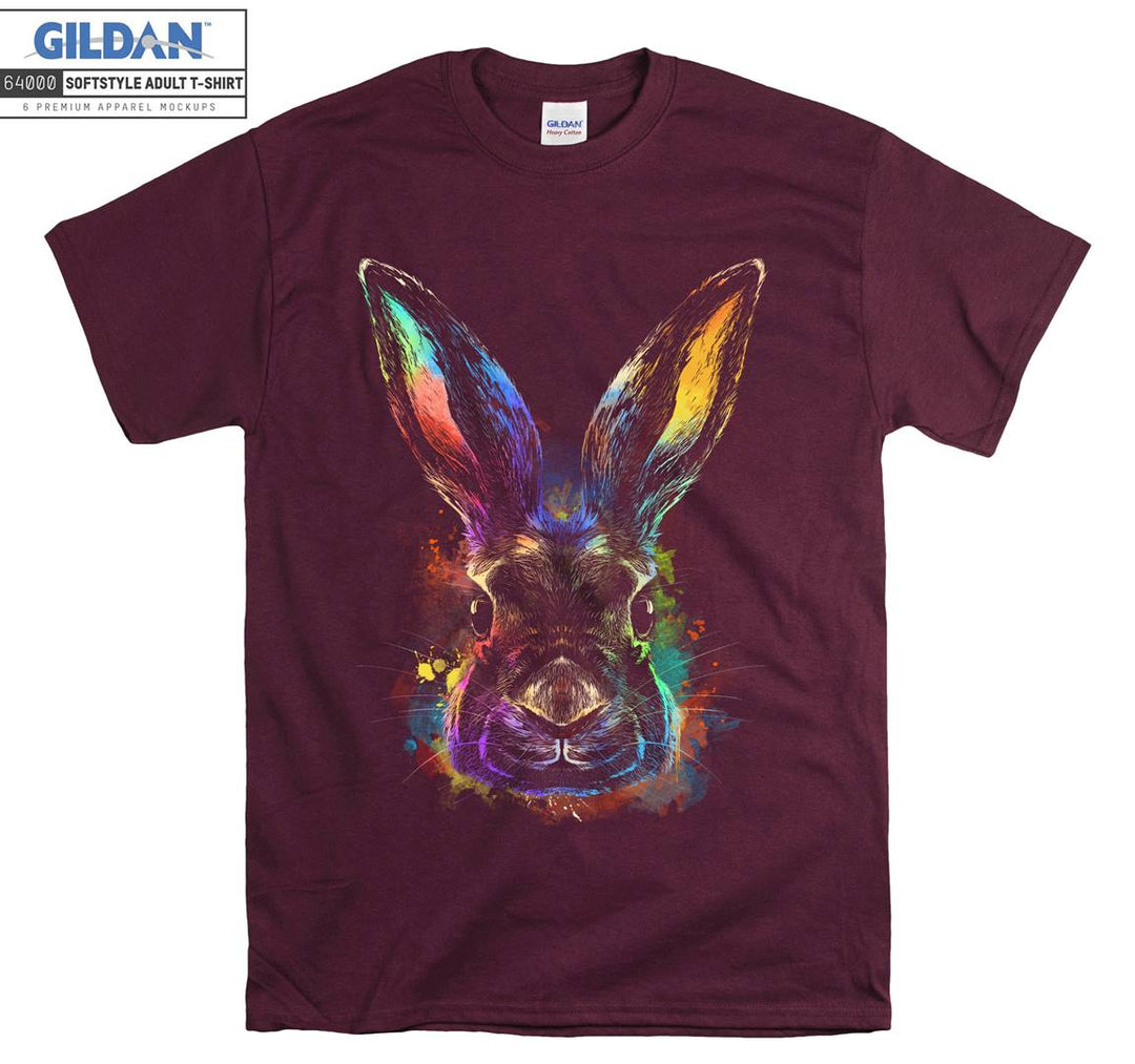 Surprised Rabbit Colorful Theme T-shirt