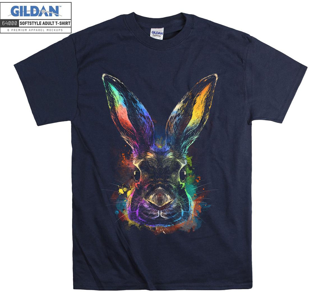 Surprised Rabbit Colorful Theme T-shirt