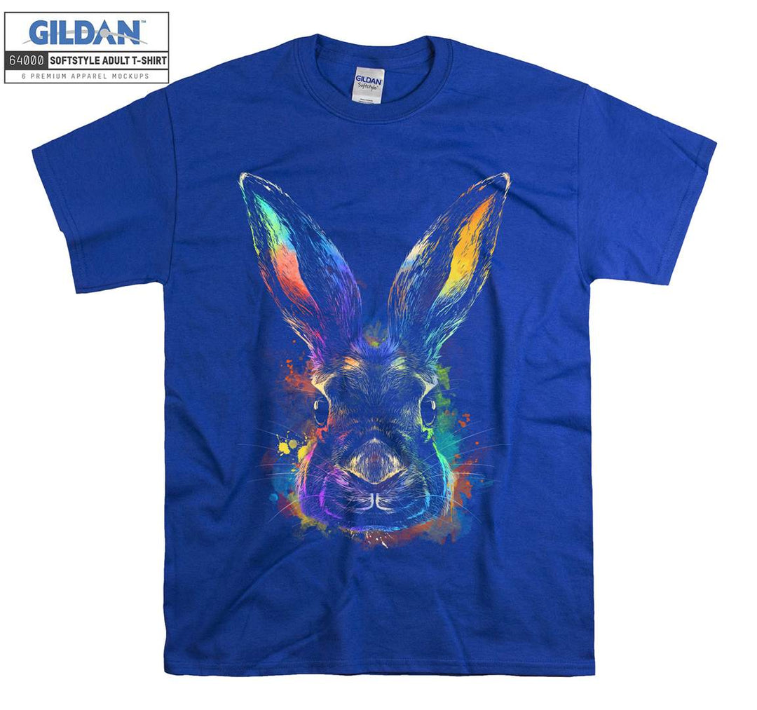 Surprised Rabbit Colorful Theme T-shirt