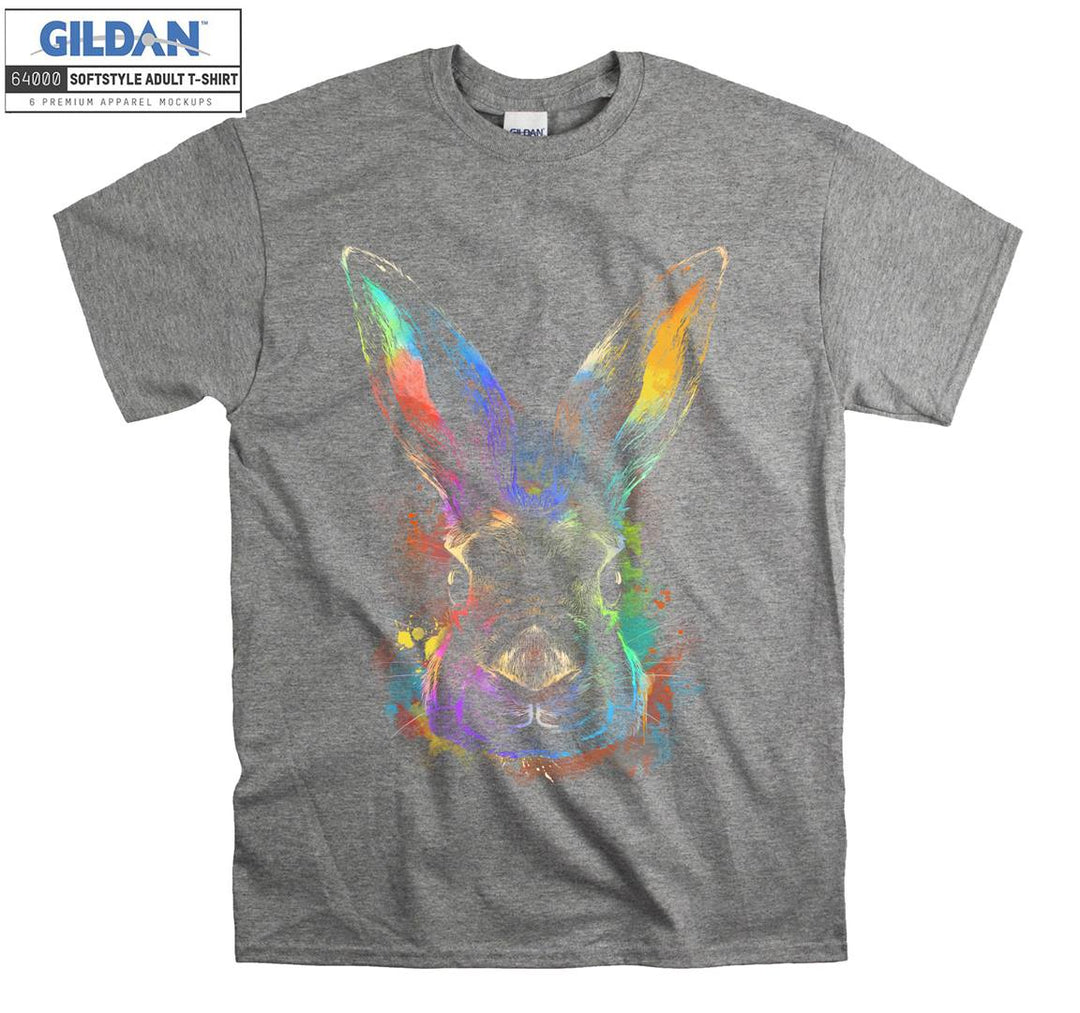 Surprised Rabbit Colorful Theme T-shirt