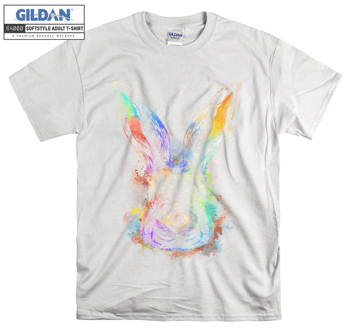 Surprised Rabbit Colorful Theme T-shirt