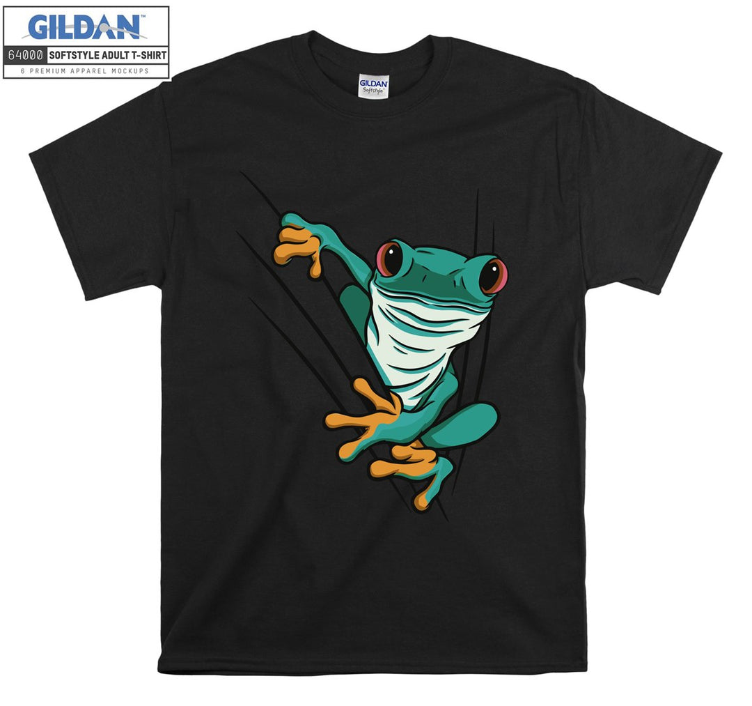 Sweet Green Frog Clinging To A Flower T-shirt