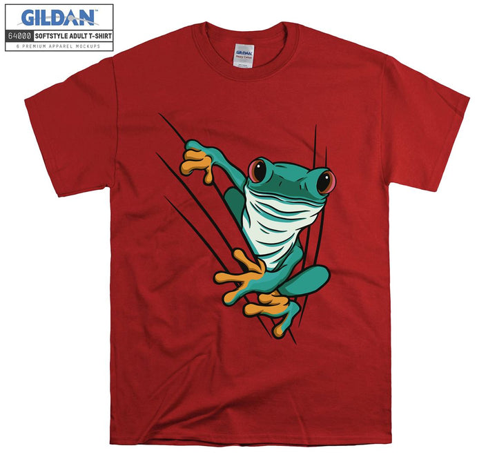 Sweet Green Frog Clinging To A Flower T-shirt