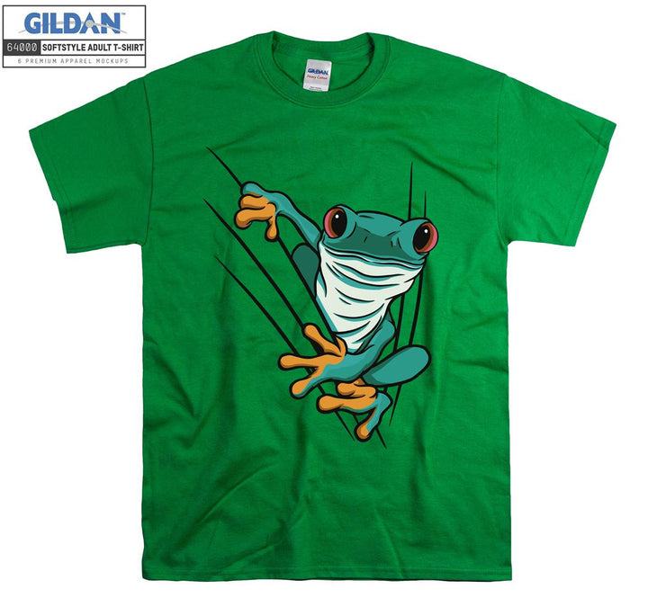 Sweet Green Frog Clinging To A Flower T-shirt