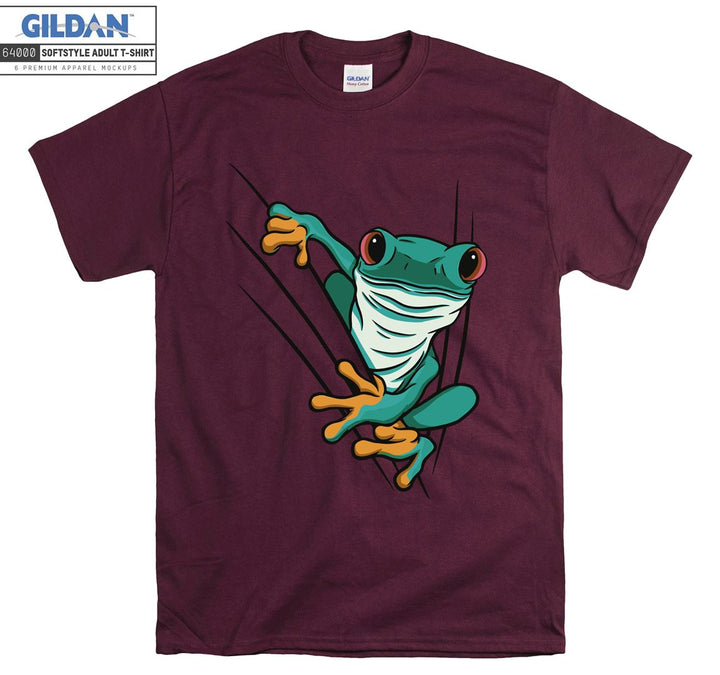 Sweet Green Frog Clinging To A Flower T-shirt