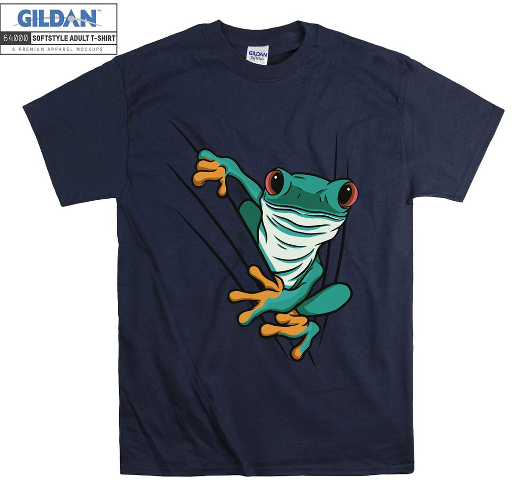 Sweet Green Frog Clinging To A Flower T-shirt