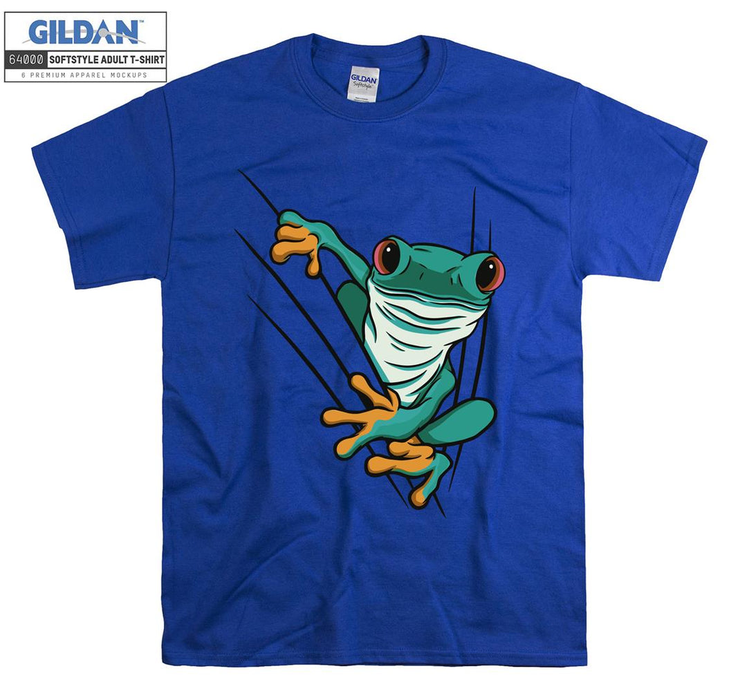 Sweet Green Frog Clinging To A Flower T-shirt