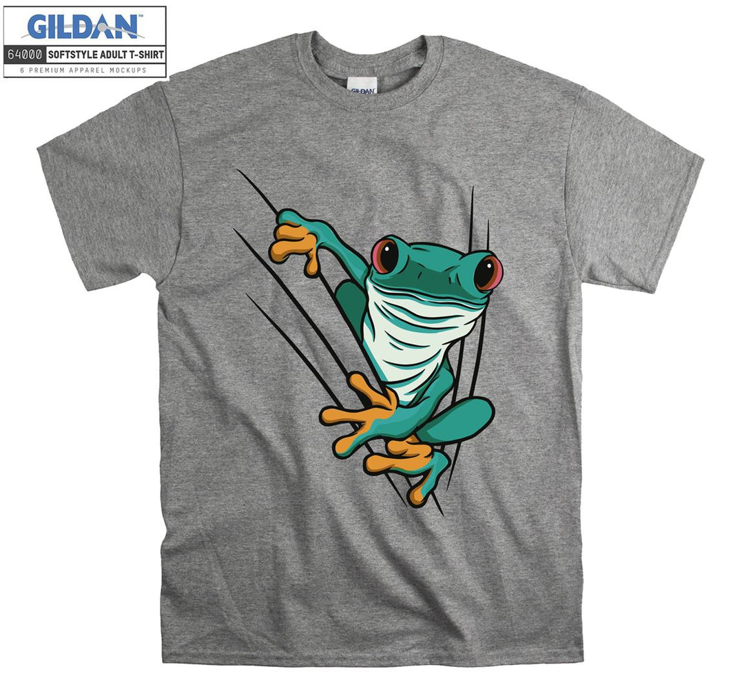 Sweet Green Frog Clinging To A Flower T-shirt