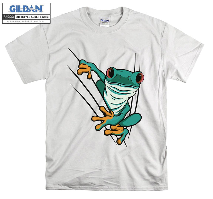 Sweet Green Frog Clinging To A Flower T-shirt