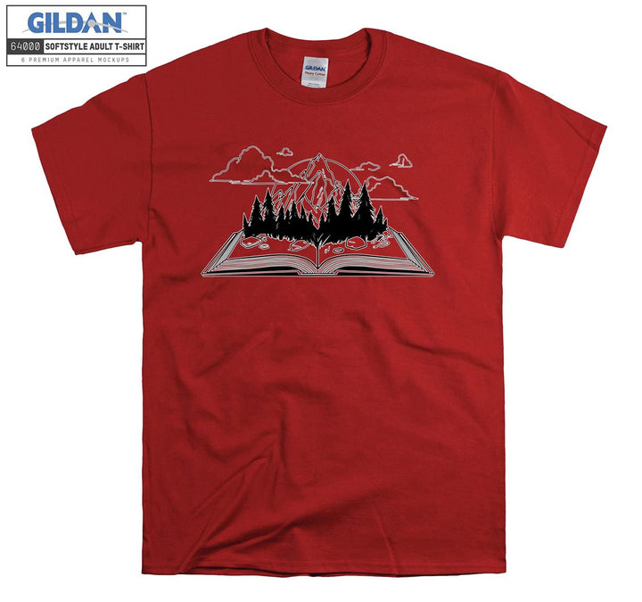 Camping Book On Mountain Figure T-shirt