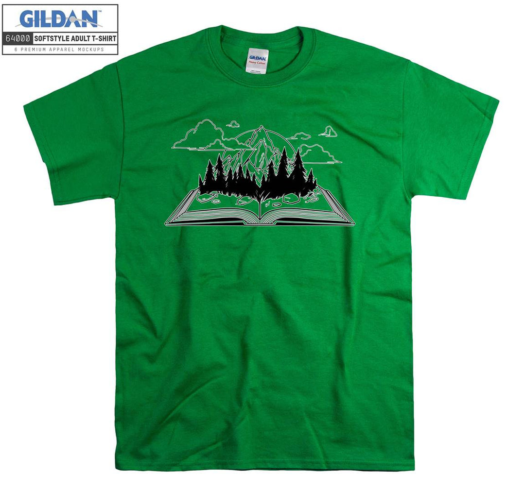 Camping Book On Mountain Figure T-shirt