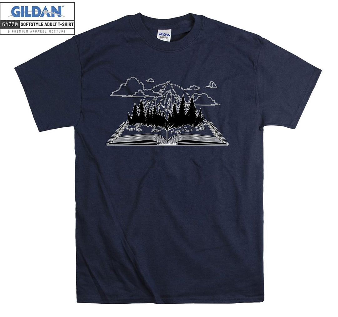 Camping Book On Mountain Figure T-shirt