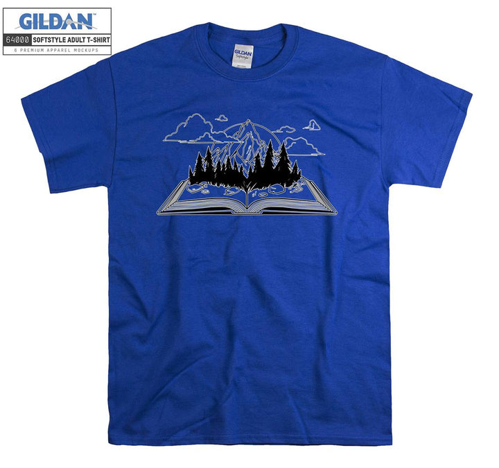 Camping Book On Mountain Figure T-shirt