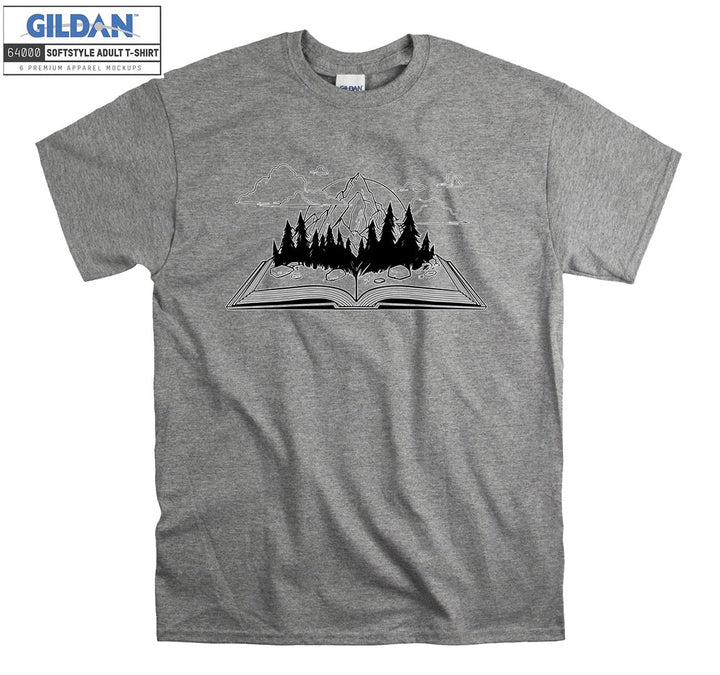 Camping Book On Mountain Figure T-shirt