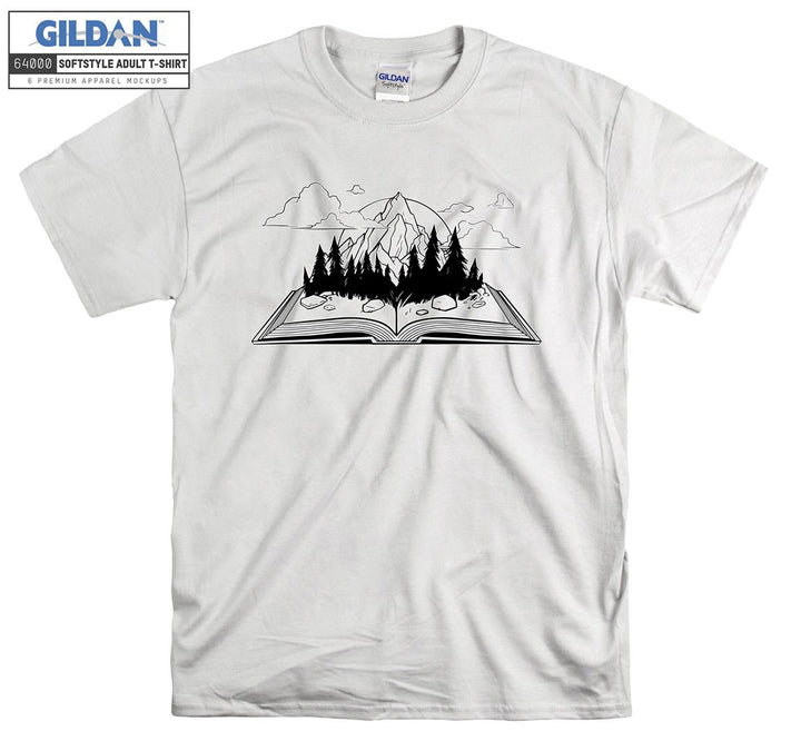 Camping Book On Mountain Figure T-shirt