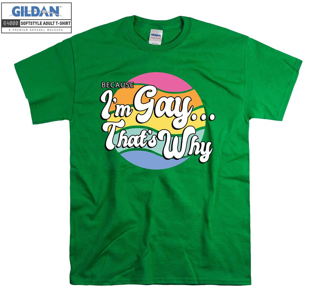 Because I'm gay that's why figure lgbt T-shirt