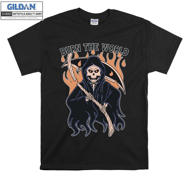 Burn the world evil famous  figure T-shirt