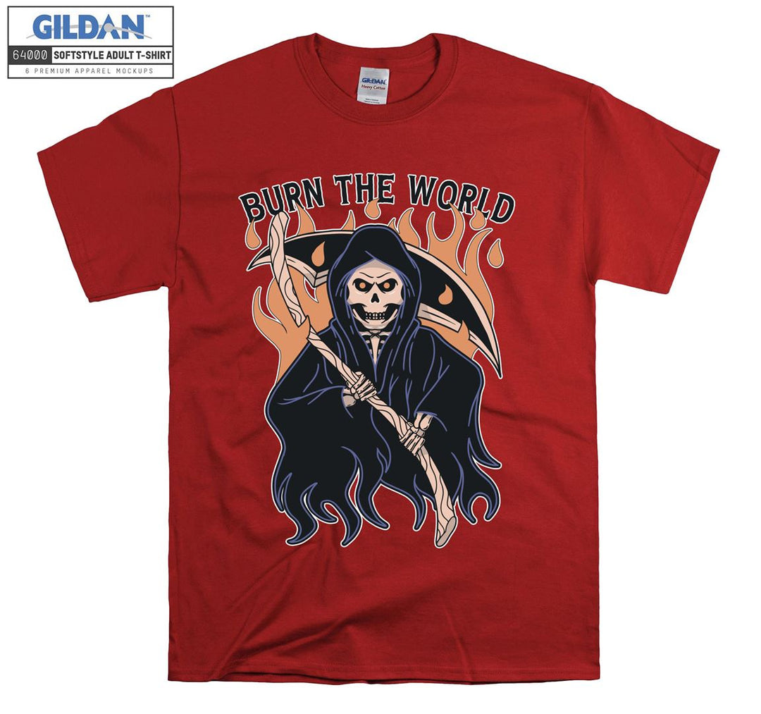 Burn the world evil famous  figure T-shirt