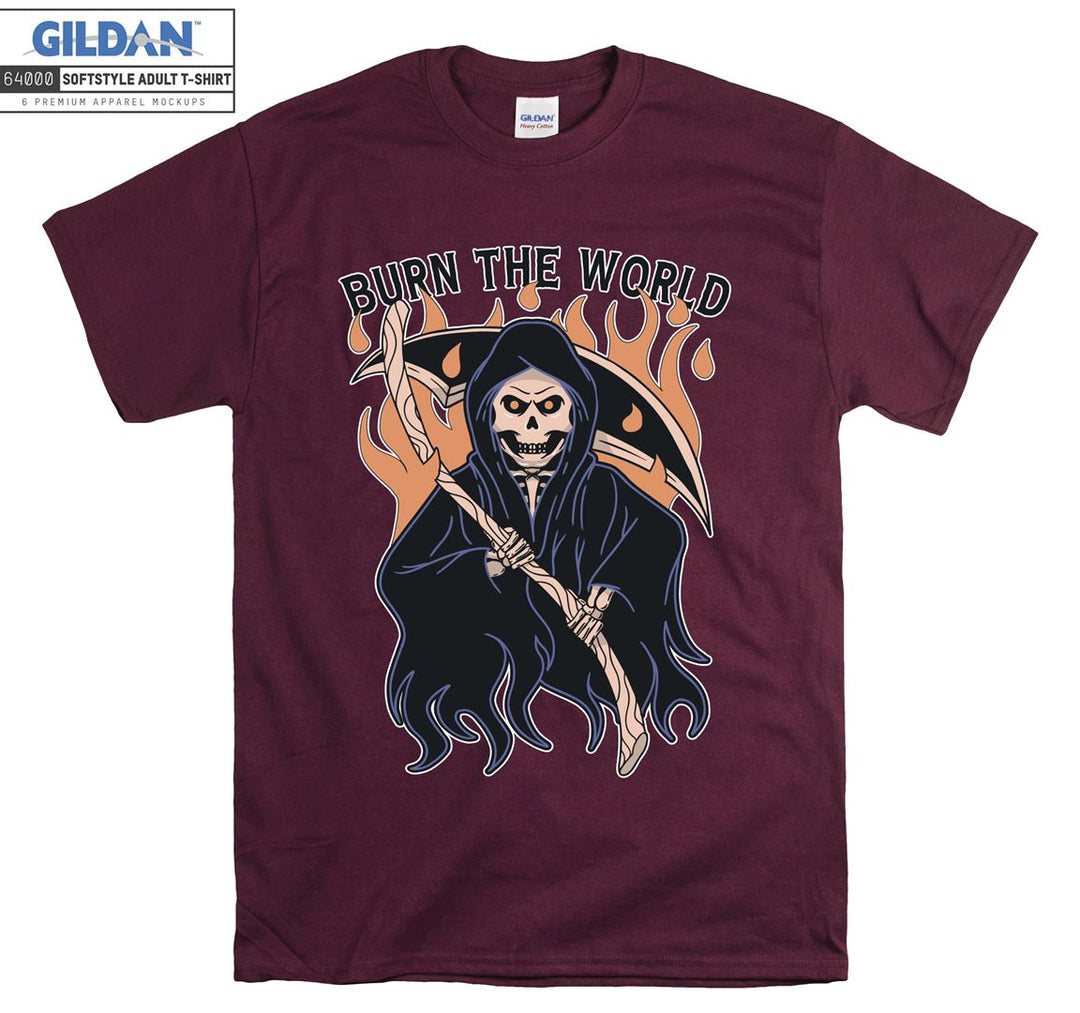 Burn the world evil famous  figure T-shirt