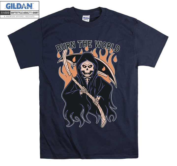 Burn the world evil famous  figure T-shirt