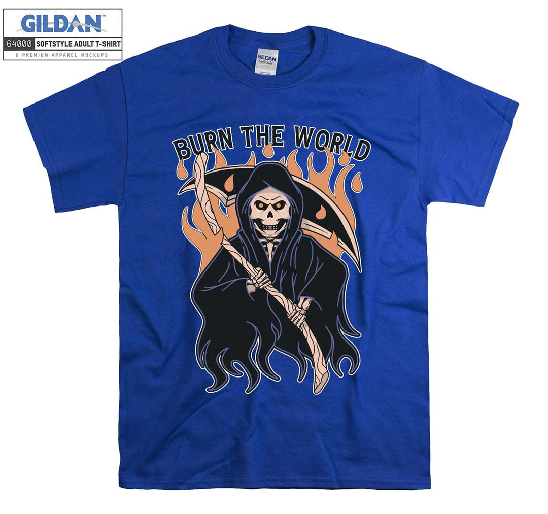 Burn the world evil famous  figure T-shirt