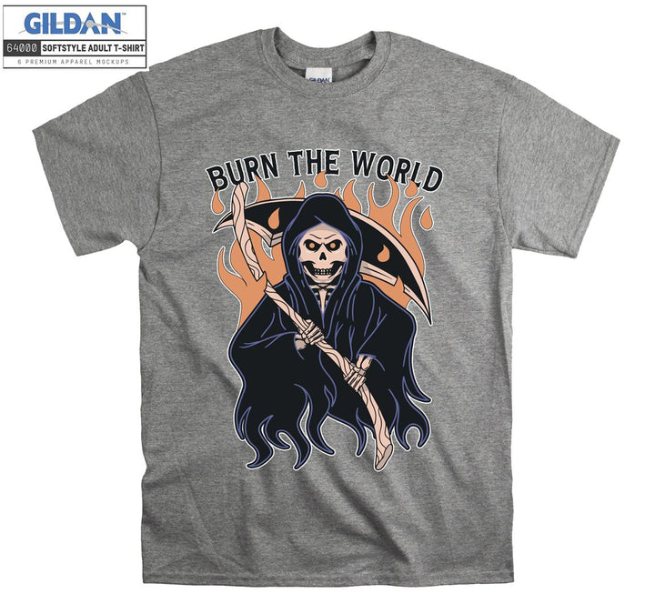 Burn the world evil famous  figure T-shirt