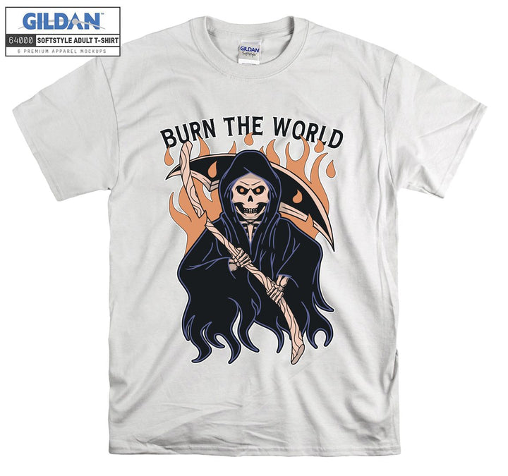 Burn the world evil famous  figure T-shirt