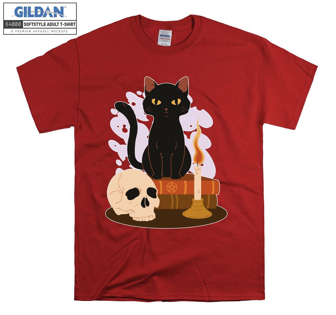 Skull And Black Cat Horror T-shirt