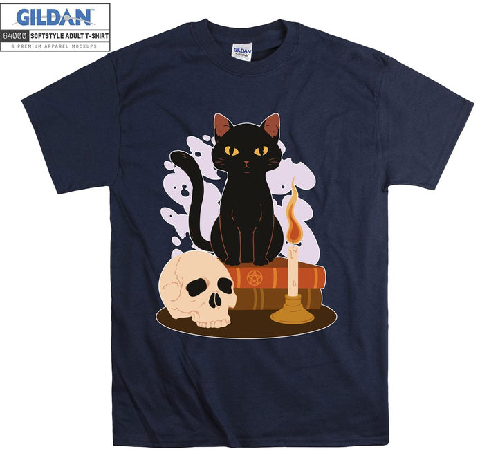 Skull And Black Cat Horror T-shirt