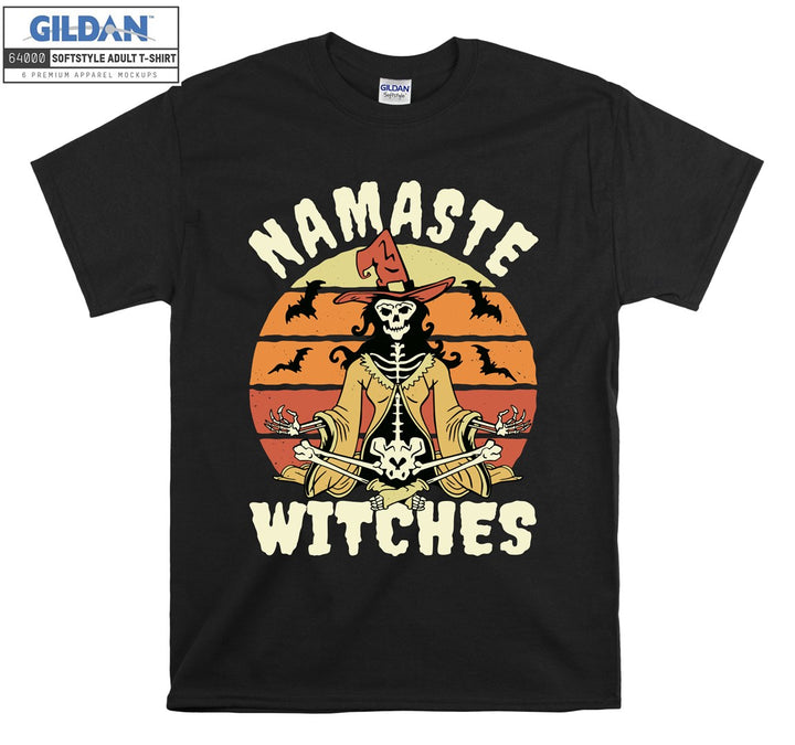 Namaste witches horror skeleton figure T-shirt