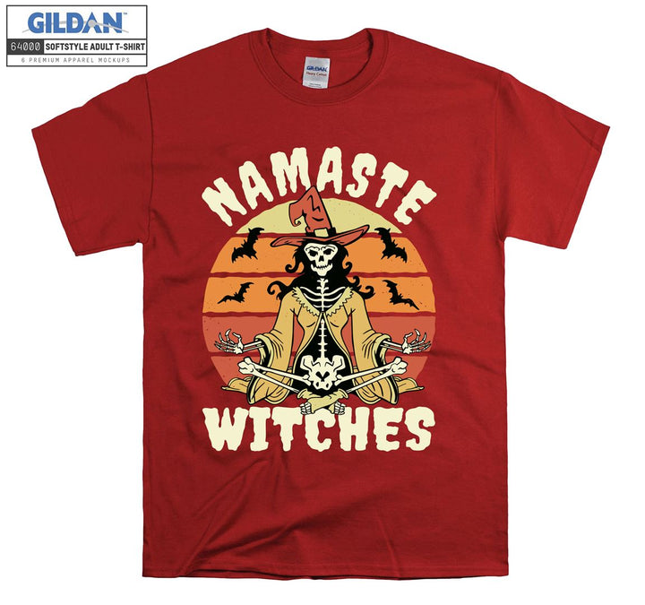 Namaste witches horror skeleton figure T-shirt