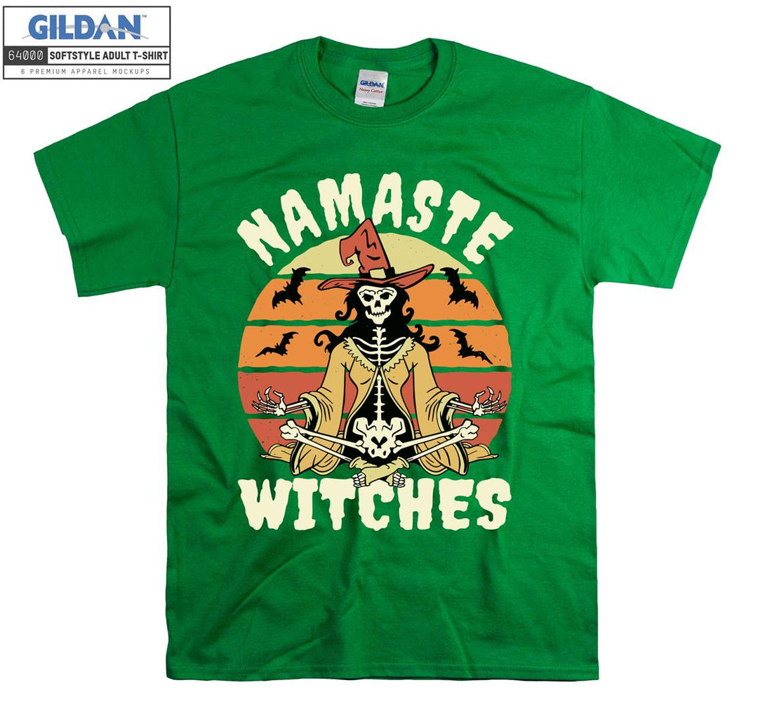 Namaste witches horror skeleton figure T-shirt