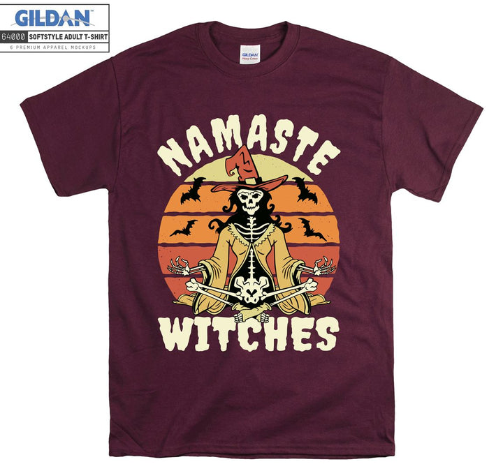 Namaste witches horror skeleton figure T-shirt