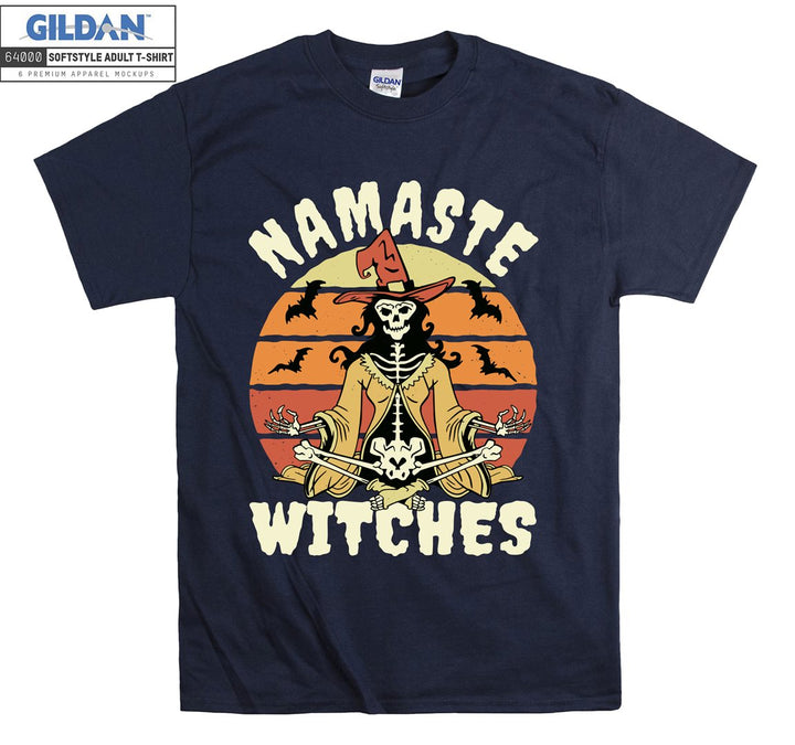 Namaste witches horror skeleton figure T-shirt