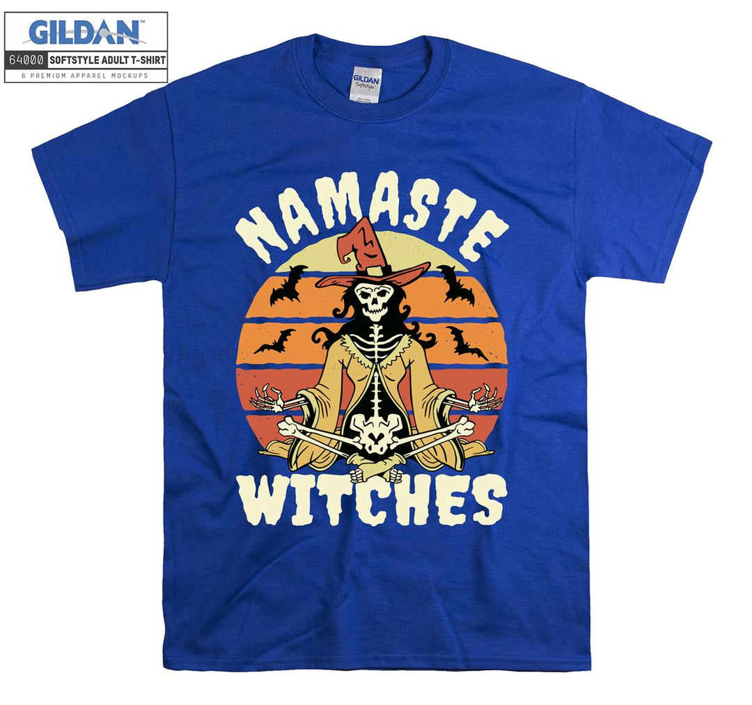 Namaste witches horror skeleton figure T-shirt