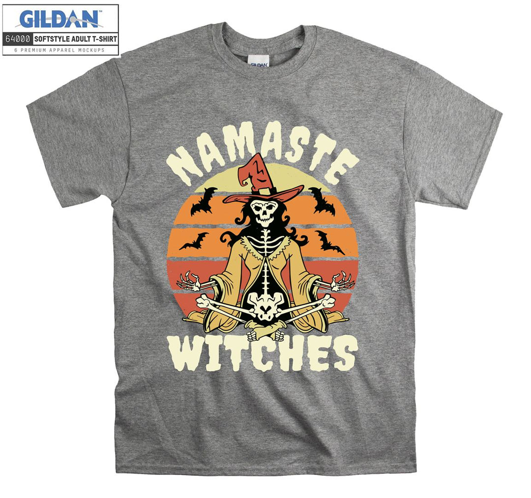 Namaste witches horror skeleton figure T-shirt