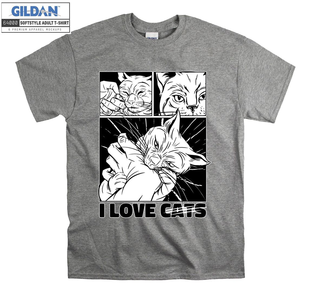 I love Cats Biting T-shirt