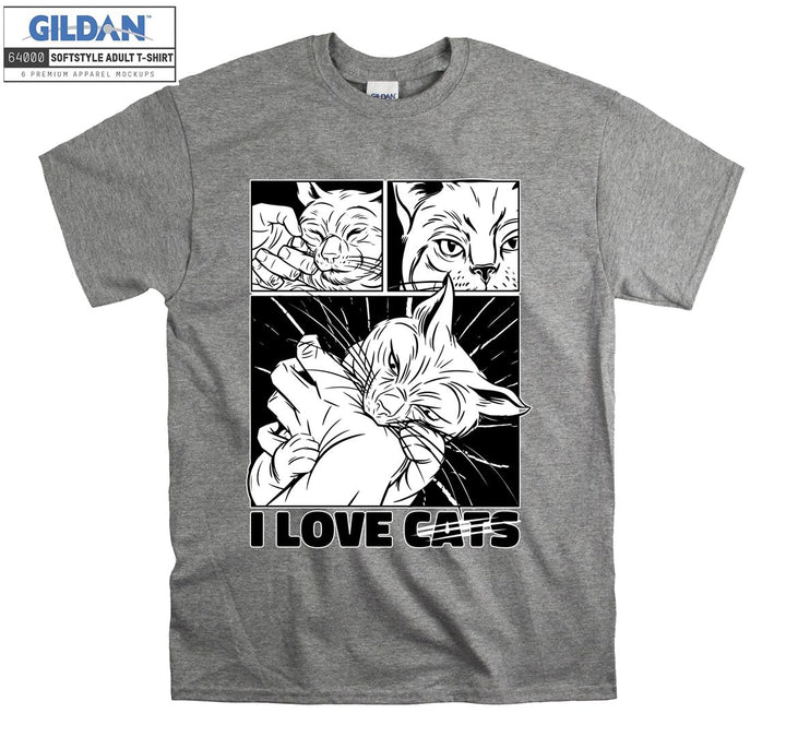 I love Cats Biting T-shirt