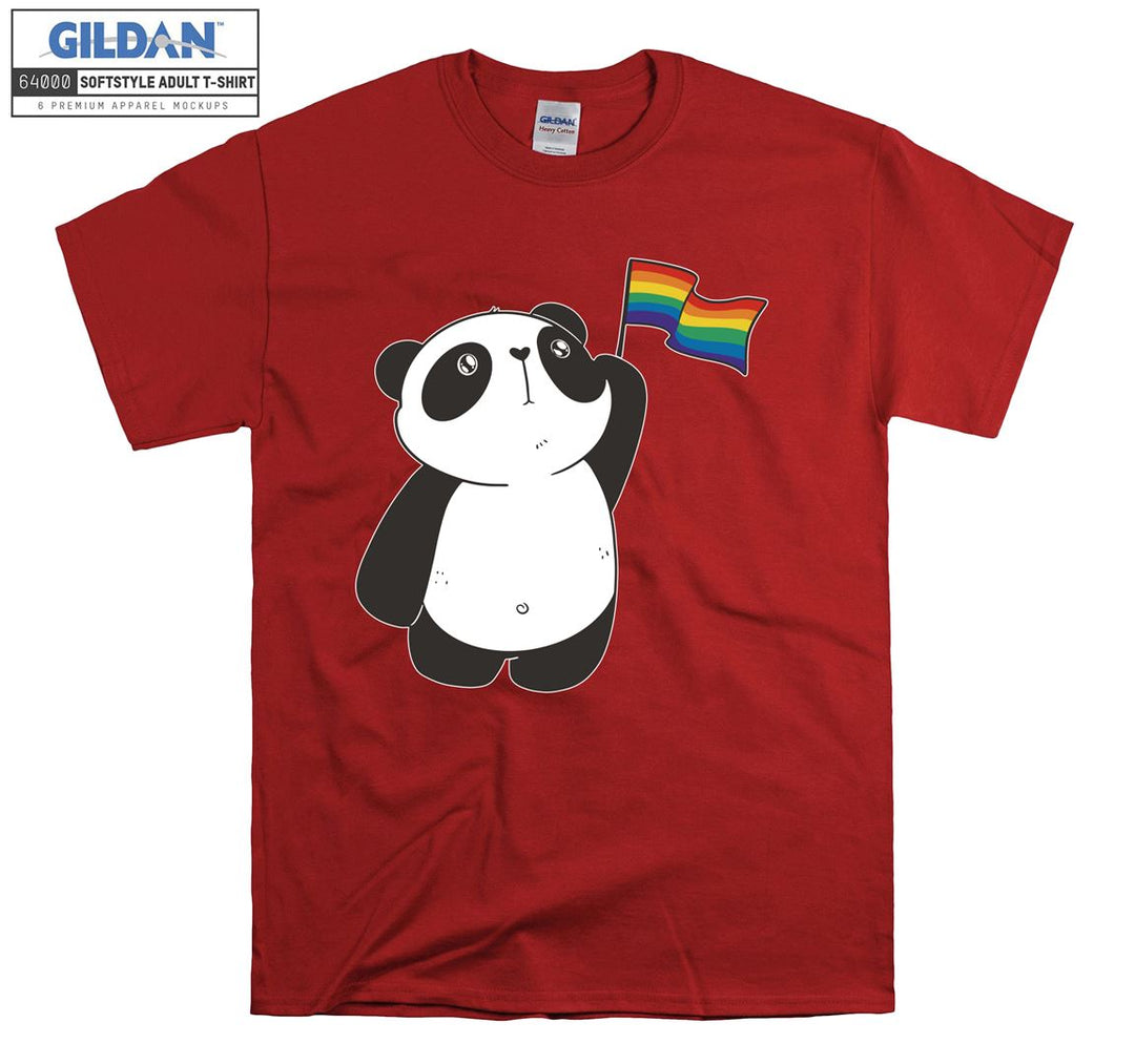 Lgbt cartoon animal figure with lgbt flag T-shirt