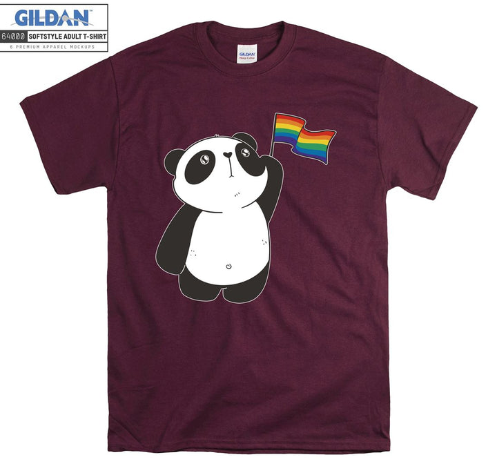 Lgbt cartoon animal figure with lgbt flag T-shirt