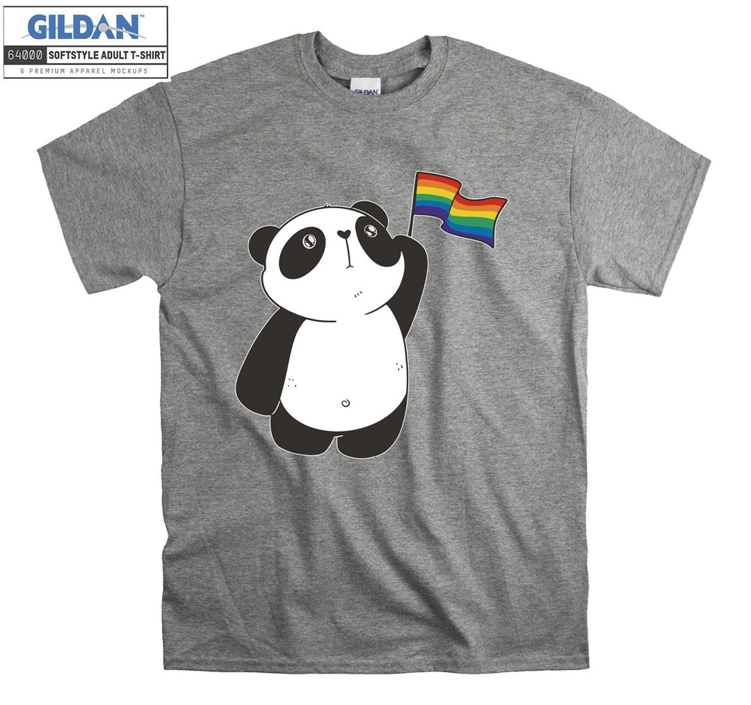 Lgbt cartoon animal figure with lgbt flag T-shirt