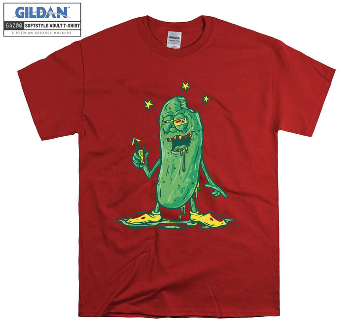 Funny cartoon green bacterium figure T-shirt