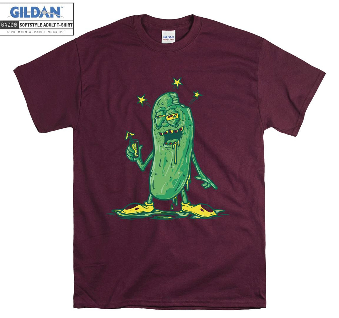 Funny cartoon green bacterium figure T-shirt