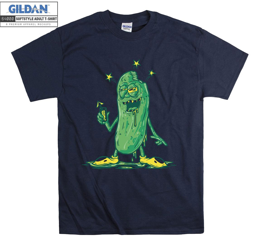 Funny cartoon green bacterium figure T-shirt